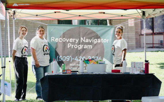 Okanogan County Recovery Navigator Program offers outreach, treatment and recovery support services, by people with lived experience, for those who are struggling with life challenges related to substance use or mental health. Inez who works in communications, Crystal Gunn, Field Based Outreach Specialist and Lyndsey Sprinkle, CPC joined Family Health Centers in celebration of National Health Center Week, with an event held in Omak, Aug. 6.
Laura Knowlton/staff photo