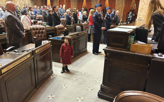 This young girl decided to have a look around the House chamber during Children’s Day at the state legislature. <em>Alexandria Osborne/submitted photos </em>