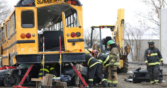 Local firefighters and other first responders began the Tonasket Fire Spring Training, hosted by the Tonasket Fire Department, Friday, March 10. The event takes first responders through eight to nine hours of learning a multitude of skills. Participants will receive hands-on training from local and out of state expert instructors, along with manufacturing representatives for extrication tools, nozzles, and other fire fighting equipment. <em>Laura Knowlton/staff photos</em>