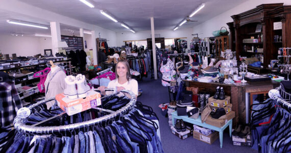 Joni Wright, owner of the Wright Place located at 811 Appleway Avenue, offers brand new and gently used clothing, shoes and more.
Gary DeVon/staff photo