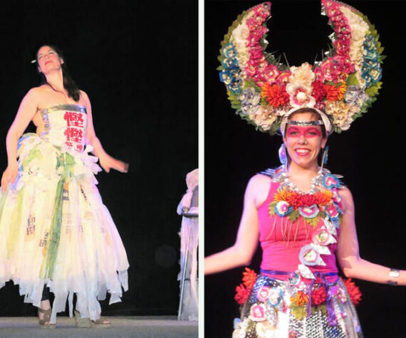 Green Okanogan Recycling is presenting their lively and entertaining Trashion Show on Saturday, April 22 at the Tonasket CCC. The fundraiser features dinner, an auction and the main event a fashion show of trash and recyclable haute couture. <em>Submitted photos </em>
