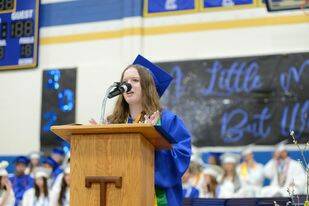 Kelly Denison/submitted photo
Valedictorian Madeline Ashmore addressed her class during Tonasket High School's graduation ceremony, Saturday, June 3.