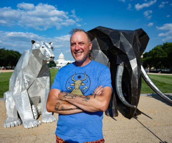 Local artist’s massive animal sculptures premiere on the National Mall in Washington, DC