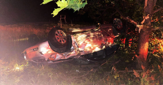 The Okanogan County Sheriff’s Office and the Washington State Patrol are investigating a one-car rollover accident that resulted in one fatality and two severely injured people last week on Twisp River Road. OCSO photo