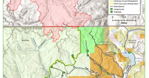 The Crater Complex includes the Crater Mountain Fire and the Upper Park Rill Fire in Canada. The fire, which is also burning on the U.S. side of the border is called the Crater Creek Fire.