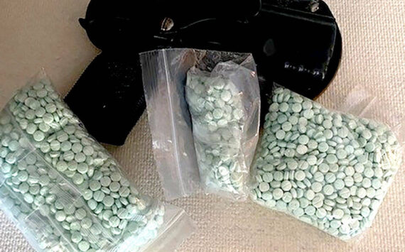 Guns and drugs were seized from a Bridgeport residence by law enforcement and a man and a woman were booked into Okanogan County Jail for kidnapping, assualt and drug possession.. The male suspect was also booked on weopons charges. OSCO photo
