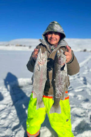 Andrew Alcala from Chelan won first place for longest fish at 21.25" in the Youth Division.. He also got Heaviest Fish in the Northwest Ice Fishing Festival.