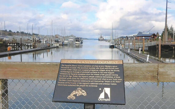 Overlooking the Puget Sound in Olympia, stands an acknowledgment honoring Native American tribes. WNPA photo