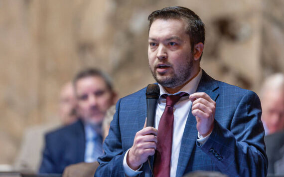 Prime Sponsor of HB2037 Rep. Travis Couture, R-Allyn, speaks on the House floor. Photo courtesy of Washington State House Republicans.