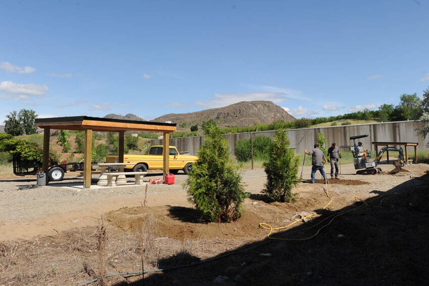TOI builds picnic shelters, plants trees at Similkameen Trailhead