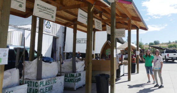 Green Okanogan volunteers greet visitors at the GO Recycling Center. Photo courtesy Green Okanogan