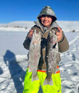 Andrew Alcala from Chelan won first place for longest fish at 21.25 in the Youth Division.. He also got Heaviest Fish in the Molson Ice Fishing Festival last year. GT File Photo.
Andrew Alcala from Chelan won first place for longest fish at 21.25 in the Youth Division.. He also got Heaviest Fish in the Molson Ice Fishing Festival last year. GT File Photo.
