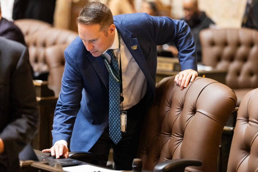 Seventh District Representative Hunter Abell as introduced two bills, House Bill 1435 and House Bill 1436, to increase the number of law enforcement officers in Washington state. Legislative Support Services photo