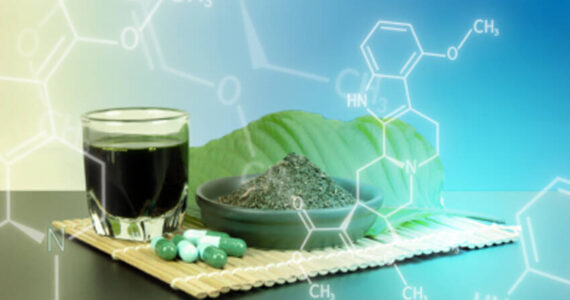 Kratom is a tropical tree native to Southeast Asia. Consumption of its leaves produces both stimulant effects (in low doses) and sedative effects (in high doses), and can lead to psychotic symptoms and psychological and physiological dependence. Kratom leaves contain two major psychoactive ingredients (mitragynine and 7-hydroxymytragynine), according to the USDEA. US FDA image