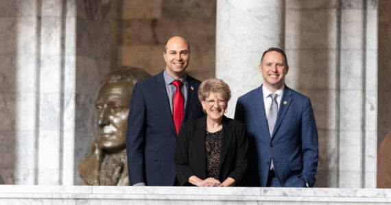 Seventh District Legislative members Senator Shelly Short, Representative Hunter Abell and Representative Andrew Engell at the Capital on Jan. 16, 2025. Legislative Support Services photo
