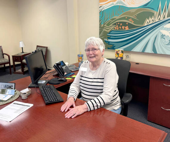 Gary De Von/staff photoHelen Casey is retiring after 54 years in the banking industry. A special party will be held for her on Friday, April 4 at the Oroville branch of Umpqua Bank. Gary De Von/staff photo