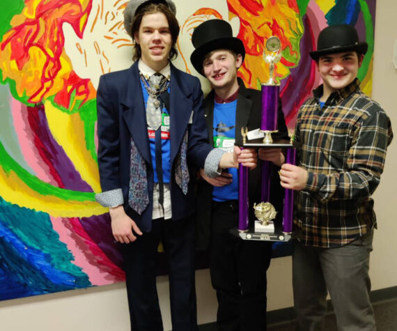 The Tonasket High School Knowledge Bowl team placed second in the State competition held at Wenatchee High School on March 22. A total of 93 teams from all sized schools from throughout the state participated in the competition. Susan McCue Knowledge Bowl Coach most teams had six members so they could sub in and out. “Our small three man team stayed the course and placed first in their division, qualifying them for the championship rounds. After a grueling five hours in the morning, they took a short break and returned for two more hours in which they took second place. This is unprecedented. It was a pleasure to watch all the brilliant students from all over Washington compete at the highest intellectual level. An amazing collection of minds.” said McCue. TSD/submitted photo