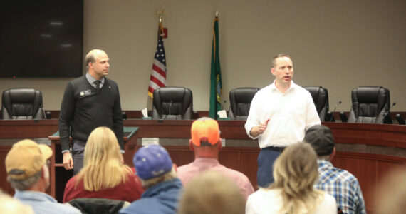 Following a recent town hall meeting in Omak, Washington State District 7 Representatives Hunter Abell and Andrew Engell sat down to discuss the outcomes of the latest legislative session and the challenges and priorities facing Okanogan County and the region.Laura Knowlton/staff photo