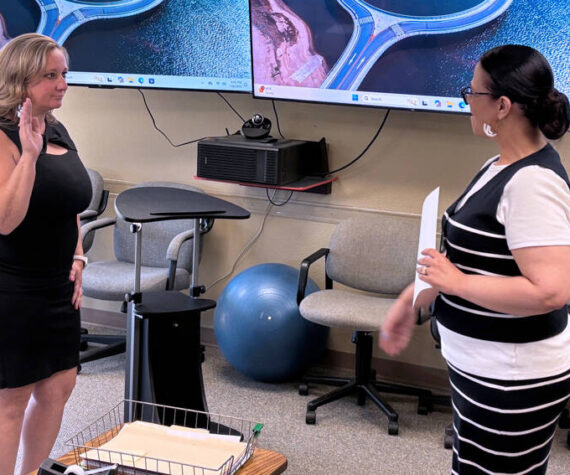 Crystal Hawley was officially sworn in as as the new Mid-Valley Hospital & Clinic Commissioner representing District 1. on Tuesday, July 8, 2025. Submitted photos