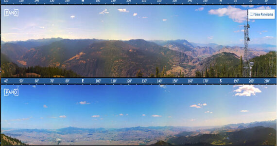 The view from Aeneas Mountain, one of 21 wildfire detection cameras located in high-risk areas around Washington state. Live webcam feeds allow curious people to watch jumping salmon, roosting eagles and frolicking pandas from their homes, desks, or phones.