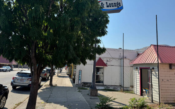 The trees the council is being asked to remove are at 1422 Main, which last housed the 49° North Art Gallery. The building has a long history as a restaurant and lounge under several names. The word “lounge” is about all that can be seen of the old business sign, which the new owners want to change to advertise their businesses. Gary De Von/staff photo