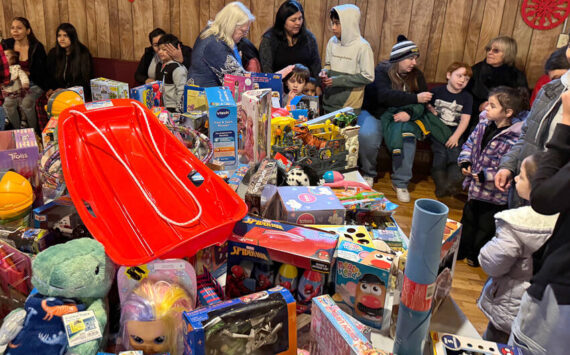 Last year’s Kids’ Christmas Party was held at the Oroville Grange Hall and was well attended. This year; the event takes place at the Oroville Free Methodist Church on Saturday; Dec. 13 and is expected to have as many kids and families attend. Gary DeVon/GT file photo