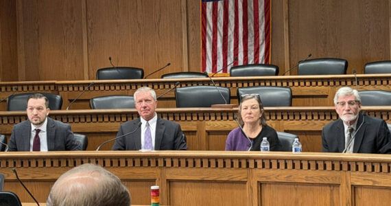 From left to right: Rep. Travis Couture, Sen. Chris Gildon, Sen. June Robinson and Rep. Timm Ormsby speak during the general fund budget panel at the 2026 legislative session preview Jan. 9. Cassie Diamond photo/WNPA