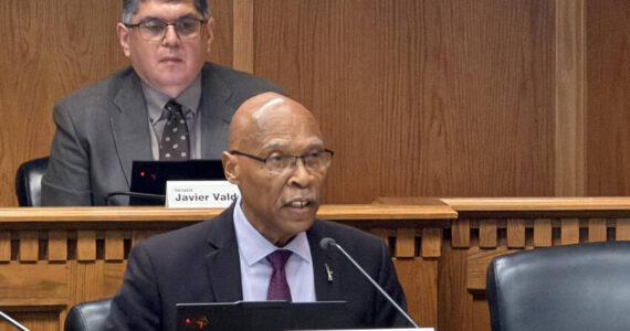 Sen. John Lovick, D-Mill Creek, speaks in support of Senate Bill 5974 during a public hearing Jan. 15. Lovick is the prime sponsor of the bill. Cassie Diamond/WNPA Intern