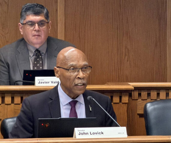 Sen. John Lovick, D-Mill Creek, speaks in support of Senate Bill 5974 during a public hearing Jan. 15. Lovick is the prime sponsor of the bill. Cassie Diamond/WNPA Intern