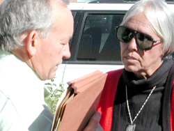 G-T File PhotoTonasket City Attorney Mick Howe with Police Officer Janet Storey after a civil service hearing in Tonasket.