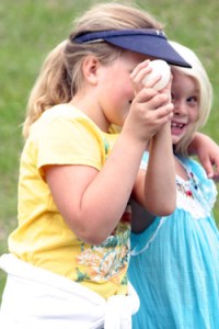 Photo by Gary DeVon        &amp;nbsp;&amp;nbsp;&amp;nbsp; Kally Ray, age 8 and Noni Alley, age 7, won the water balloon toss. Their balloon seemed indestructible whether it was caught or bo