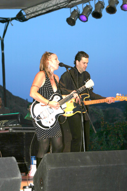 Photos by Gary DeVon&amp;nbsp;&amp;nbsp;&amp;nbsp; Husband and wife duo Andy and Julie Strange, one half of the Strange Tones from Oregon, got the crowd rocking on Saturday night.