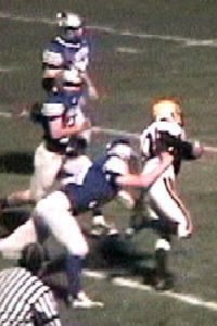 Hornet Nicky Perez goes around right end for 12 yards on Oroville's opening scoring drive against LaSalle Friday, Oct. 16. Photo by Joyce Hutchinson