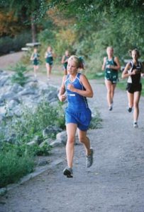 Amy Johnson running at the Omak-Chelan Tonasket Dual on Wednesday, Sept. 30. Spear finished the 2.1 mile two lap course with a time of 16:33.Submitted by Bob Thornton