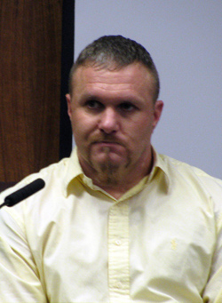 Brant Phillips testifying in the trial of Tansy Mathis and David Richards on Monday, April 12. Photos by Emily Hanson