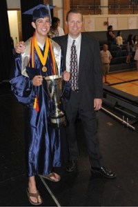 Photo by Gary A. DeVonConnorThompson was awarded the Glover Cup at the commencement ceremony for