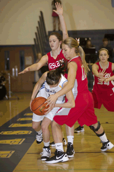 Cascade's pressure defense left the Tigers, including Amber Kilpatrick, little room to maneuver.