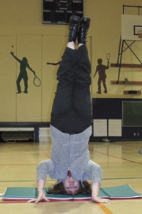 Oroville Elementary School Principal Joan Hoehn is head over heels for the Principal's Challenge. The principal challenged her students to read over 5000 books in February – and they did. So Hoehn stood on her head as one of the many rewards the kids ea