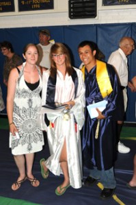 Graduate Katy Smith and her  sister Tracy and graduate Nick Perez. Photo by  Gary DeVon