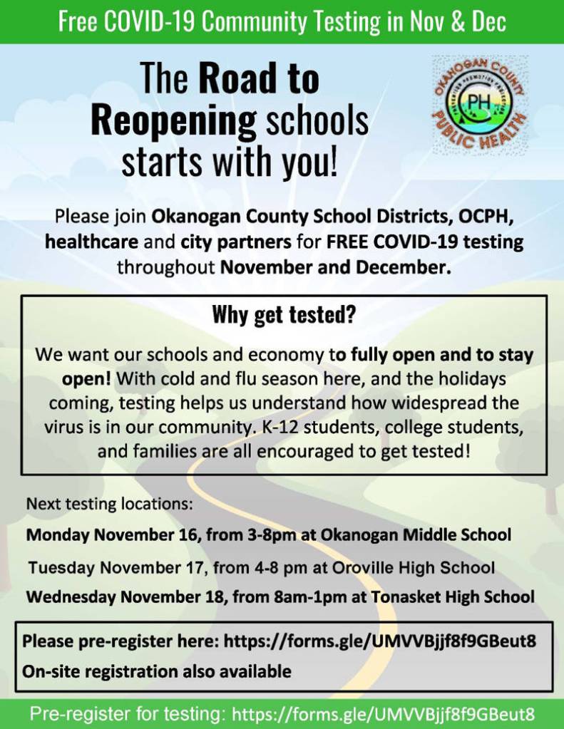 Free COVID-19 testing informational poster