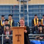 Submitted photo/ Kelly Denison
Robin Lynn Brown kept the crowd laughing and moved to tears with her speech for the Tonasket Class of 2022 graduates.
