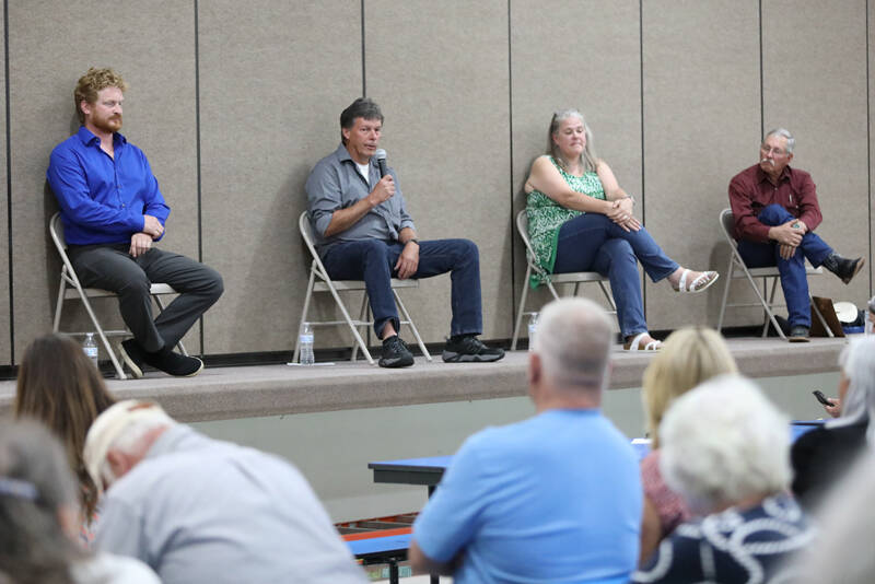 Laura Knowlton/staff photo
The election season kicked off in the first candidates forum for Okanogan County Commissioner Candidates District 3. The forum was held at Tonasket Elementary School at the end of June. Other forums have been held in mid- and south-counties, as well as the Methow.