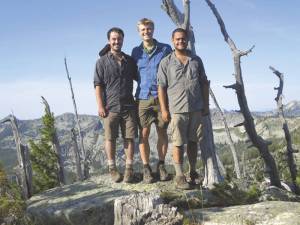 G-T/File Photo
Inexperience didnt slow Pacific Northwest Trail backpackers (l-r) Matt Marquardt, Brian Magelssen and Austin Wagoner, who made their way westward through Oroville from Glacier National Park on their way to the Olympic Peninsula in 2013.