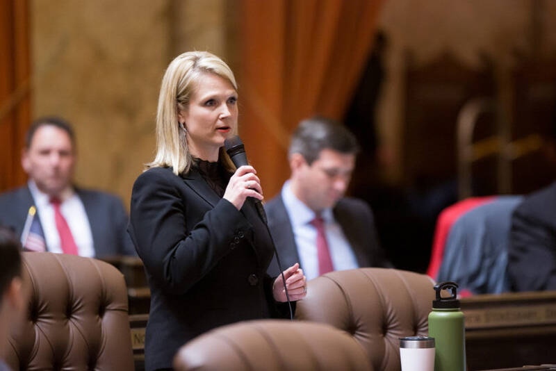 The Washington State House of Representatives convenes for floor debate on E2SHB 1110 regarding reducing greenhouse gas emissions associated with transportation fuel, Jan. 29, 2020. <em>Submitted photo</em>