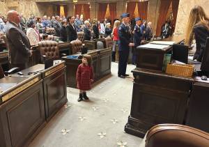 This young girl decided to have a look around the House chamber during Childrens Day at the state legislature. <em>Alexandria Osborne/submitted photos </em>