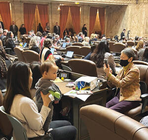 Childrens Day in the state Legislature filled the House chamber with children and grandchildren to witness passage of legislation naming a state dinosaur.