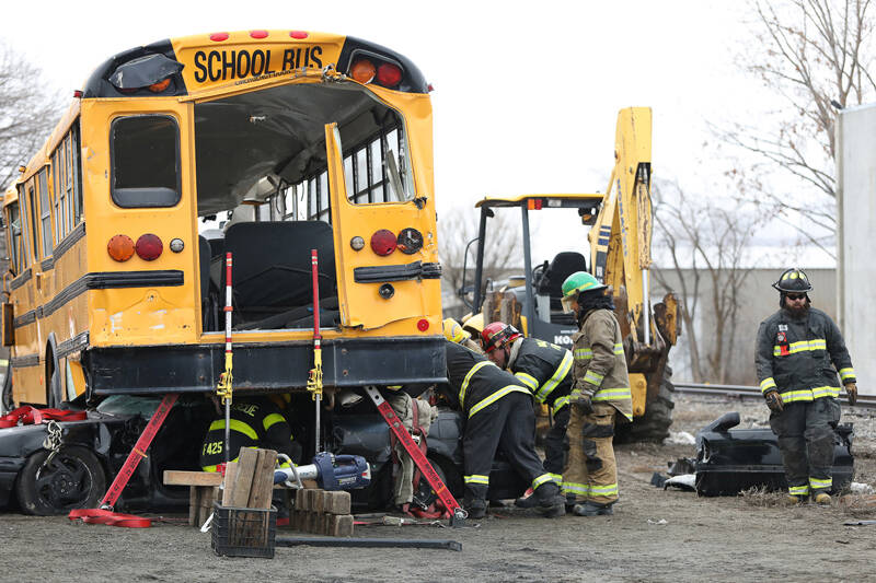 Local firefighters and other first responders began the Tonasket Fire Spring Training, hosted by the Tonasket Fire Department, Friday, March 10. The event takes first responders through eight to nine hours of learning a multitude of skills. Participants will receive hands-on training from local and out of state expert instructors, along with manufacturing representatives for extrication tools, nozzles, and other fire fighting equipment. <em>Laura Knowlton/staff photos</em>