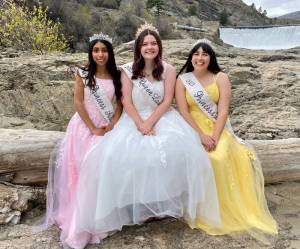 May Festival/submitted photo The 89th May Festival Royal Court is Queen Lauren Rawley, Princess Araceli Esquivel and Princess Deana Lohnes. They invite the community to join them for the upcoming coronation, Saturday, May 13.