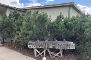 Gary DeVon/staff photo
An old section of flume represents the Oroville-Tonasket Irrigation Districts past method of getting water to growers. Since the new pressurized system was installed in the 1980s, the district finds itself with an excess of water. Part of that excess, 4,000 acre feet, will be leased to Chelan County PUD annually at $1 million a year.