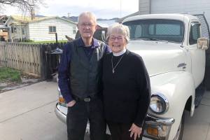 Dennis and Marilyn Wilder, this years May Festival Grand Marshals at home near Denniss vintage GMC truck.
Gary DeVon / staff photo